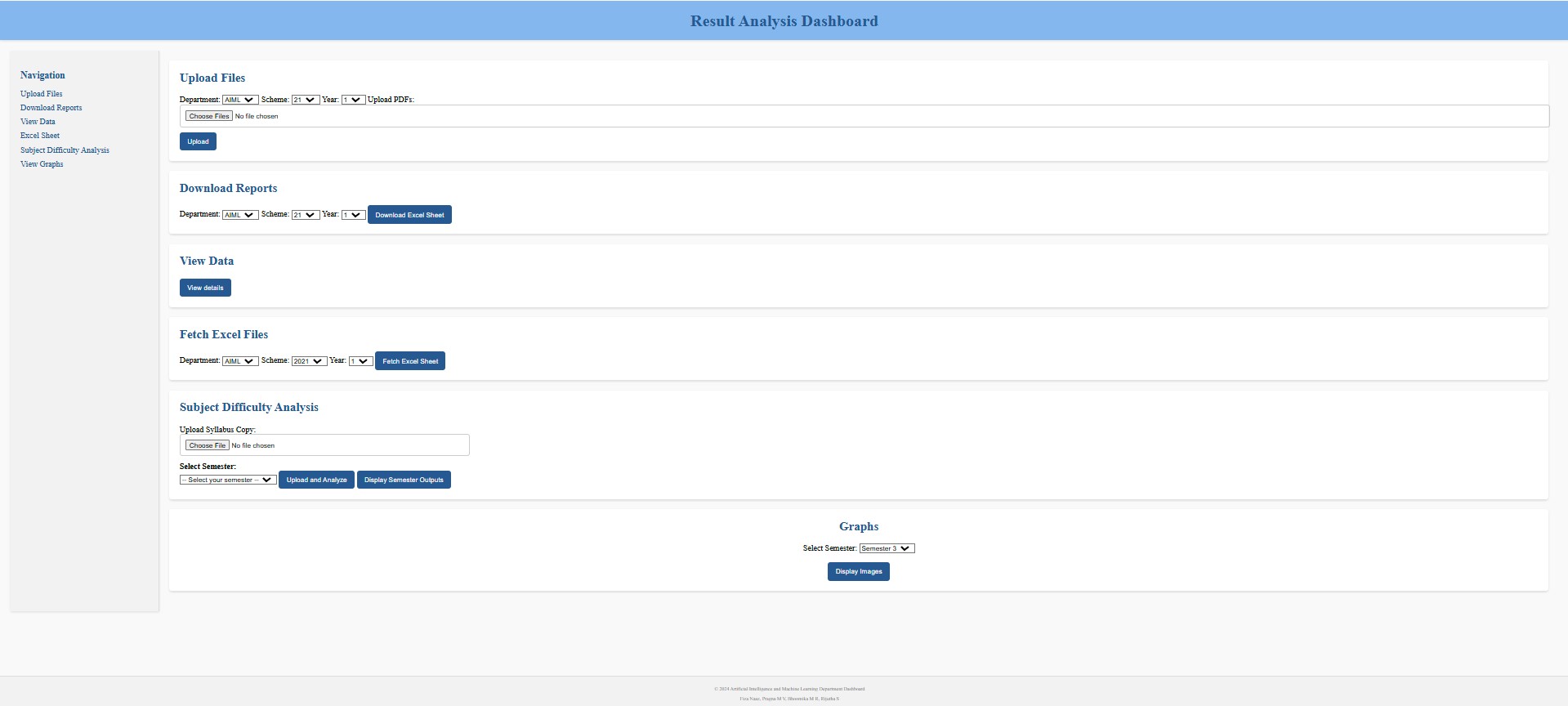 Result Analysis Project Screenshot